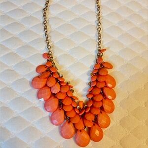 Charming Charlie Coral Teardrop Statement Necklace